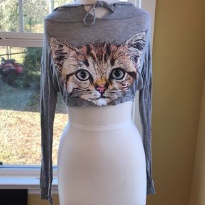 Crop cat sweatshirt